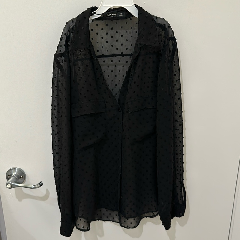 Zara sheer button down